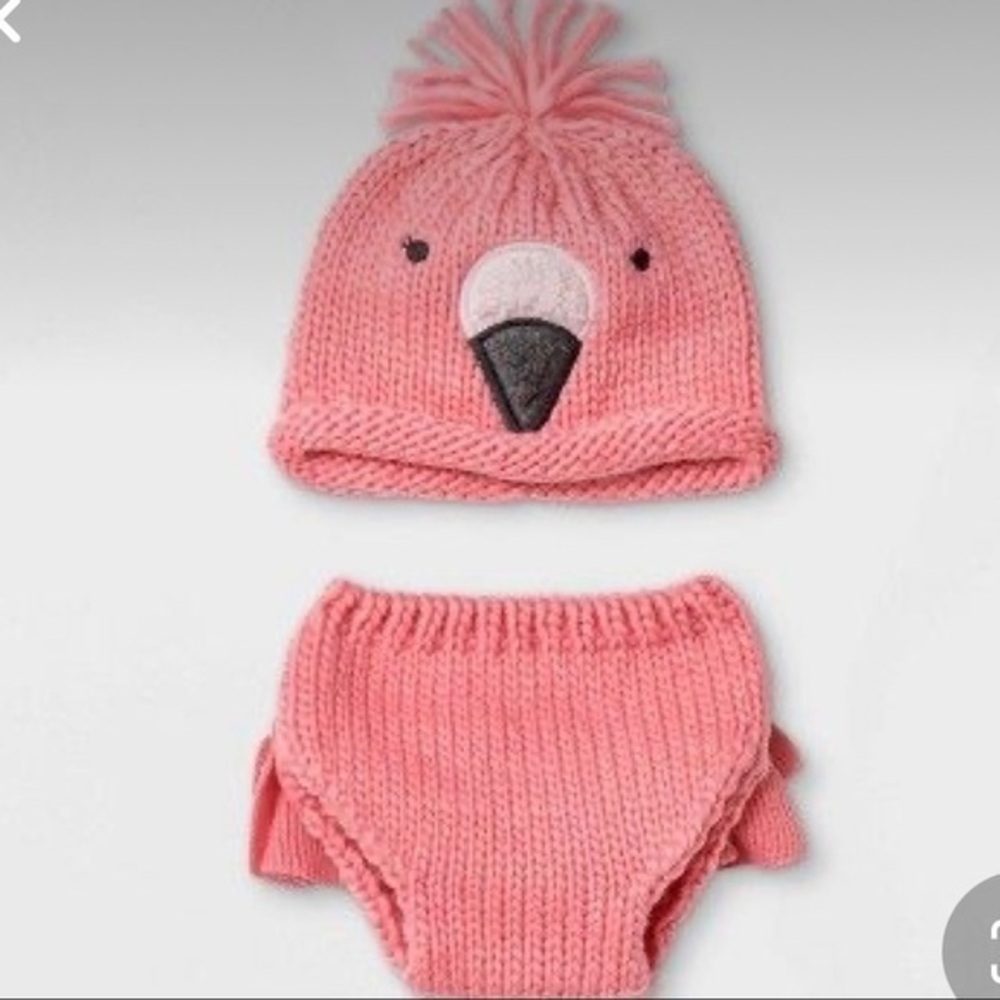 𝅺CLOUD Island Knitted Hat and Diaper Cover Set